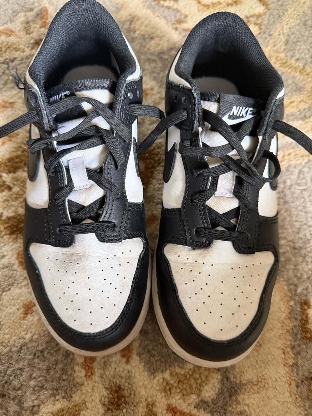 Nike Dunk Low Retro Panda Black White PS Sneakers Size 2.5Y